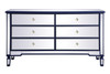 60 Inch Mirrored 6 Drawer Chest In Blue (MF6-1036BL)