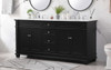 72 Inch Double Bathroom Vanity Set In Black (VF50072DBK)