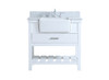36 Inch Single Bathroom Vanity In White With Backsplash (VF60136WH-BS)