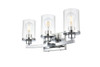 Elegant Furniture and Lighting Saanvi 3 Light Chrome And Clear Bath Sconce (LD7316W18CH)