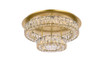 Monroe 22 Inch Led Double Flush Mount In Gold (3503F22L2G)
