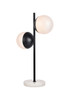 Eclipse 2 Lights Black Table Lamp With Frosted White Glass (LD6152BK)
