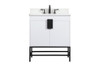 30 Inch Single Bathroom Vanity In White With Backsplash (VF48830MWH-BS)