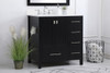 32 Inch Single Bathroom Vanity In Black With Backsplash (VF18832BK-BS)