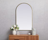 Metal Frame Arch Mirror 24X40 Inch In Brass (MR1A2440BRS)