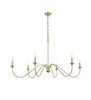 Elegant Furniture and Lighting Rohan 54 Inch Chandelier In Brass (LD5056D54BR)