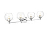 Foster 4 Light Chrome And Clear Bath Sconce (LD7308W33CH)