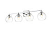 Foster 4 Light Chrome And Clear Bath Sconce (LD7308W33CH)