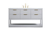 60 inch Single bathroom vanity in grey (VF19260GR)