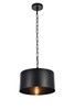 Elegant Furniture and Lighting Miro Collection Pendant D15 H9.25 Lt:1 Vintage Black Finish (LD6015D15BK)