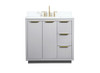 36 inch Single bathroom vanity in grey with backsplash (VF19436GR-BS)