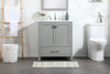 Elegant Furniture and Lighting 30 Inch Single Bathroom Vanity In Grey (VF18830GR)
