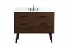 42 Inch Single Bathroom Vanity In Walnut With Backsplash (VF41042MWT-BS)