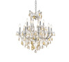 Elegant Furniture and Lighting Maria Theresa 13 Light Chrome Chandelier Golden Teak (2800D27C-GT/RC)