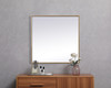 Elegant Furniture and Lighting Metal Frame Square Mirror 24 Inch In Brass (MR42424BR)