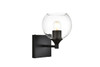 Foster 1 Light Black And Clear Bath Sconce (LD7308W6BLK)