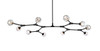 Elegant Furniture and Lighting Zayne 10 Light Pendant In Black 
 (3508D56BK)