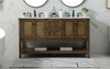 60 Inch Double Bathroom Vanity In Driftwood (VF27060DDW)
