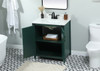 30 Inch Single Bathroom Vanity In Green With Backsplash (VF90230MGN-BS)