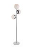 Eclipse 3 Lights Chrome Floor Lamp With Frosted White Glass (LD6160C)