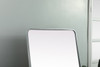 Elegant Furniture and Lighting Soft Corner Metal Rectangle Full Length Mirror 32X72 Inch In Silver (MR80FL3272S)