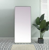 Elegant Furniture and Lighting Soft Corner Metal Rectangle Full Length Mirror 32X72 Inch In Silver (MR80FL3272S)