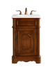 21 Inch Single Bathroom Vanity In Teak With Ivory White Engineered Marble (VF30421TK-VW)