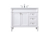 42 Inch Single Bathroom Vanity In White (VF31842WH)