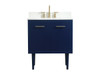 30 Inch Single Bathroom Vanity In Blue With Backsplash (VF48030MBL-BS)
