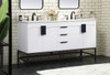 60 Inch Double Bathroom Vanity In White (VF48860DMWH)