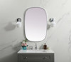 Metal Frame Oval Mirror 24X36 Inch In Silver (MR2B2436SIL)
