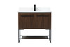 36 inch Single bathroom vanity in walnut with backsplash (VF42536MWT-BS)