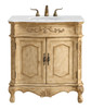 32 Inch Single Bathroom Vanity In Antique Beige With Ivory White Engineered Marble (VF10132AB-VW)