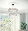 Monroe 28 Inch Led Double Ring Chandelier In Black (3503G28BK)