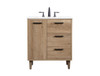 30 Inch Single Bathroom Vanity In Natural Oak (VF47030NT)