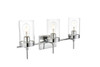 Benny 3 Light Chrome And Clear Bath Sconce (LD7319W24CH)