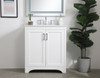 30 Inch Single Bathroom Vanity In White (VF17030WH)