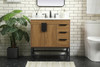 32 Inch Single Bathroom Vanity In Walnut Brown With Backsplash (VF48832WB-BS)
