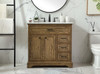 36 Inch Single Bathroom Vanity In Driftwood (VF15036DW)