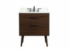 30 Inch Single Bathroom Vanity In Walnut With Backsplash (VF41030MWT-BS)