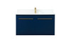 Elegant Furniture and Lighting 36 Inch Single Bathroom Vanity In Blue With Backsplash (VF44536MBL-BS)