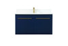 Elegant Furniture and Lighting 36 Inch Single Bathroom Vanity In Blue With Backsplash (VF44536MBL-BS)