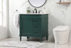 Elegant Furniture and Lighting 32 Inch Single Bathroom Vanity In Green With Backsplash (VF31832GN-BS)