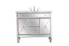 Elegant Furniture and Lighting 42 In. Single Bathroom Vanity Set In Antique Silver (VF11042SL)