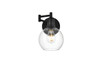Davian 1 Light Black And Clear Swing Arm Wall Sconce (LD7327W6BLK)
