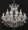 Maria Theresa 24 Light Chrome Chandelier Golden Teak (Smoky) Royal Cut Crystal (2801D36C-GT/RC)