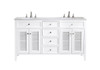 60 In. Double Bathroom Vanity Set In White (VF-1042)