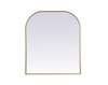 Elegant Furniture and Lighting Metal Frame Arch Mirror 36X34 Inch In Brass (MR1B3634BRS)