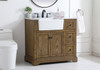 36 Inch Single Bathroom Vanity In Driftwood With Backsplash (VF60236DW-BS)