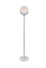 Eclipse 1 Light Chrome Floor Lamp With Frosted White Glass (LD6148C)